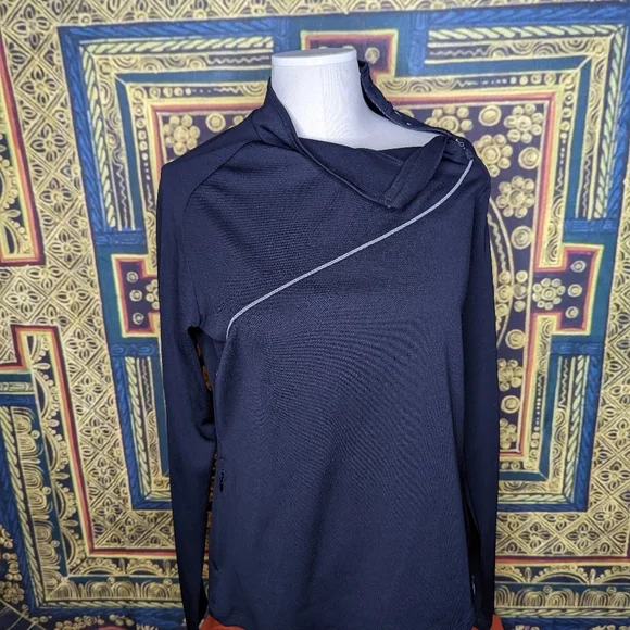 Sugoi Black Side Zip  Mock Neck Top Large - Picture 5 of 11